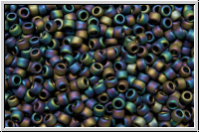 R-15-2642f, TOHO Rocailles, 15/0, black, semi glazed, AB, 5g