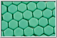 2-Loch-Honeycomb-Beads, 6mm, turquoise, op., 30 Stk.