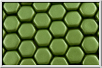 2-Loch-Honeycomb-Beads, 6mm, white, alabaster, olivine pastel, 30 Stk.