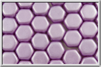 2-Loch-Honeycomb-Beads, 6mm, white, alabaster, lila pastel, 30 Stk.