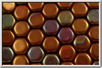 2-Loch-Honeycomb-Beads, 6mm, orange, coral, op., nebula, 30 Stk.