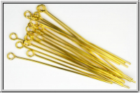 Kettel-/senstifte, 50/0,8mm, goldfb., Metall, 20 Stk.