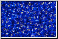R-11-0028, TOHO Rocailles, 11/0, sapphire, dk., trans., silver-ld., 10g