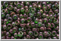R-11-0326, TOHO Rocailles, 11/0, emerald, trans., gold luster, 10g
