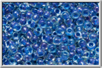 R-11-0189, TOHO Rocailles, 11/0, crystal, trans., caribbean blue-ld.,  luster, 10g