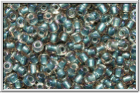 R-11-0272, TOHO Rocailles, 11/0, crystal, trans., lt. aqua met.-ld., AB, 10g