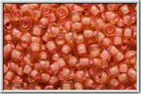 R-11-0925, TOHO Rocailles, 11/0, topaz, lt., trans., coral pink-ld., 10g