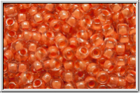 R-11-0986, TOHO Rocailles, 11/0, crystal, trans., salmon-ld., 10g