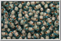 R-11-1072, TOHO Rocailles, 11/0, aqua, trans., coffee-ld., 10g