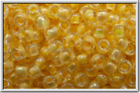 R-11-1846, TOHO Rocailles, 11/0, crystal, trans., lt. creamsicle-ld., AB, 10g