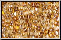 Diabolo-Beads, 5x5mm, crystal, trans., copper, 25 Stk.