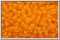 R-11-0801f, TOHO Rocailles, 11/0, crystal, trans., neon tangerine-ld., matte, 10g