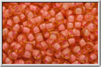 R-11-0925f, TOHO Rocailles, 11/0, topaz, lt., trans., coral pink-ld., matte, 10g