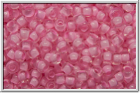 R-11-0969, TOHO Rocailles, 11/0, crystal, trans., lt. carnation-ld., matte, 10g
