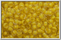 R-11-0973, TOHO Rocailles, 11/0, crystal, trans., yellow-ld., matte, 10g