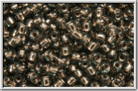 R-11-0750, TOHO Rocailles, 11/0, black diamond, trans., copper-ld., 10g