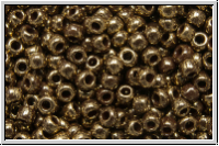 R-11-1705, TOHO Rocailles, 11/0, brown, dk., op., marbled, gilded, 10g