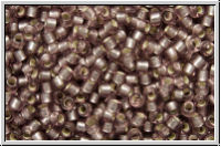 R-15-0026f, TOHO Rocailles, 15/0, amethyst, lt., trans., silver-ld., matte, 5g