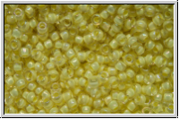 R-15-0182, TOHO Rocailles, 15/0, crystal, trans., yellow-ld., luster, 5g