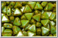 KHEOPS PAR PUCA, 6x5mm, olivine, dk., op., picasso, 50 Stk.