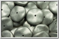 Ripple-Beads, 12mm, crystal, trans., full silver, matte, 12 Stk.