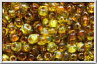 R-11-0315Y, TOHO Rocailles, 11/0, green, lime, trans., picasso, 10g