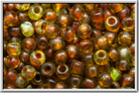 R-11-0315fY, TOHO Rocailles, 11/0, green, lime, trans., picasso, matte, 10g