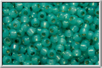 R-11-2104PF, TOHO Rocailles, 11/0, turquoise, opal, silver-ld., perm.-finish, 10g