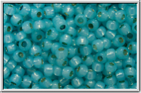 R-11-2117PF, TOHO Rocailles, 11/0, aqua, opal, silver-ld., perm.-finish, 10g