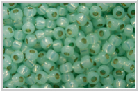 R-11-2118PF, TOHO Rocailles, 11/0, mint, lt., opal, silver-ld., perm.-finish, 10g
