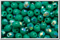 Bhm. Glasschliffperle, feuerpol., 4mm, turquoise, persian, op., AB, 50 Stk.