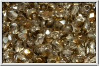 Bhm. Glasschliffperle, feuerpol., 4mm, crystal, trans., half valentinite, 50 Stk.