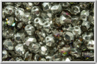 Bhm. Glasschliffperle, feuerpol., 4mm, crystal, trans., heliotrope, 50 Stk.