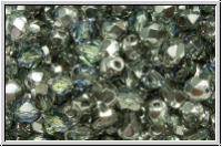 Bhm. Glasschliffperle, feuerpol., 4mm, crystal, trans., sahara, 50 Stk.