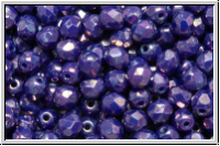 Bhm. Glasschliffperle, feuerpol., 4mm, blue, op., nebula, 50 Stk.