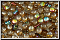 Diabolo-Beads, 5x5mm, crystal, trans., brown AB, 25 Stk.