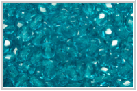 Bhm. Glasschliffperle, PRECIOSA, feuerpol., 4mm, blue zirkon, trans., 50 Stk.