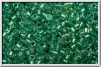 DB1767, MIYUKI Delica, 11/0, crystal, trans., spkl. aqua green-ld., AB, 5g