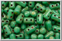 RUL-63130-86805, Rulla Beads, 3x5mm, turquoise, op., dk. picasso, 100 Stk. (ca. 11 g)