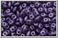 SD-02010-29423, SuperDuo Beads, white, alabaster, orchid met. matte, 10g