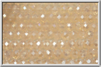 chin. Kristallschliffperle, Rondell, 3x4mm, salmon, lt., opal, luster, 1 Strang
