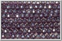 chin. Kristallschliffperle, Rondell, 3x4mm, tanzanite, trans., luster, 1 Strang