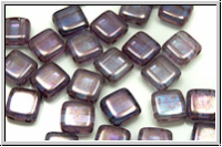 TILE-Beads, 6x6mm, crystal, trans., vega, iris., 25 Stk.