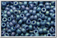 RR-11-4703, MIYUKI Rocailles, 11/0, blue, nebula, op., glaze, matte, AB, 10g