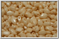 Gekko-Beads, 3x5mm, white, op., champagne luster, 50 Stk.