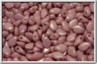 Gekko-Beads, 3x5mm, white, op., rose marbled, 50 Stk.