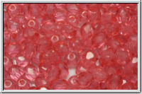 Bhm. Glasschliffperle, PRECIOSA, feuerpol., 4mm, crystal, trans., watermelone (dyed), 50 Stk.