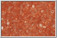 Bhm. Glasschliffperle, PRECIOSA, feuerpol., 4mm, crystal, trans., papaya (dyed), 50 Stk.