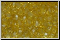Bhm. Glasschliffperle, PRECIOSA, feuerpol., 4mm, crystal, trans., sunflower (dyed), 50 Stk.