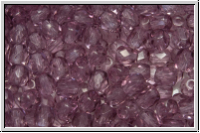 Bhm. Glasschliffperle, PRECIOSA, feuerpol., 4mm, crystal, trans., mauve (dyed), 50 Stk.